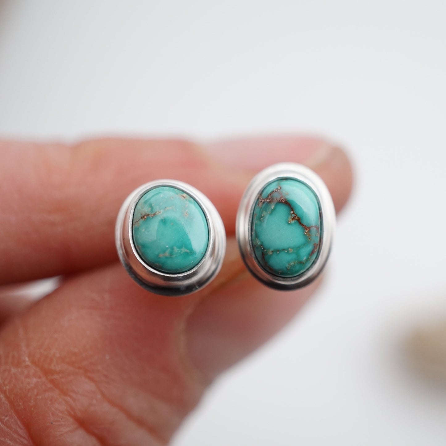small carico lake turquoise stud earrings - Lumenrose