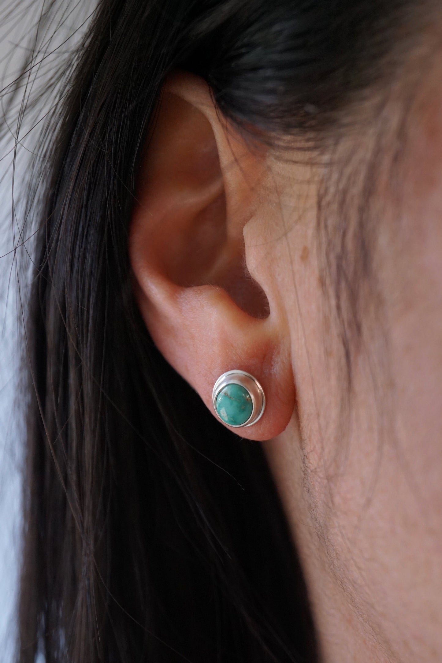 small carico lake turquoise stud earrings - Lumenrose