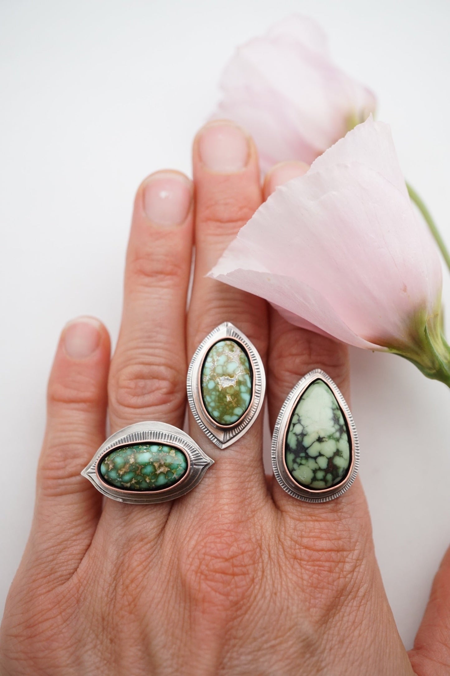 sonoran gold turquoise copper bezel ring made to order in your size - Lumenrose