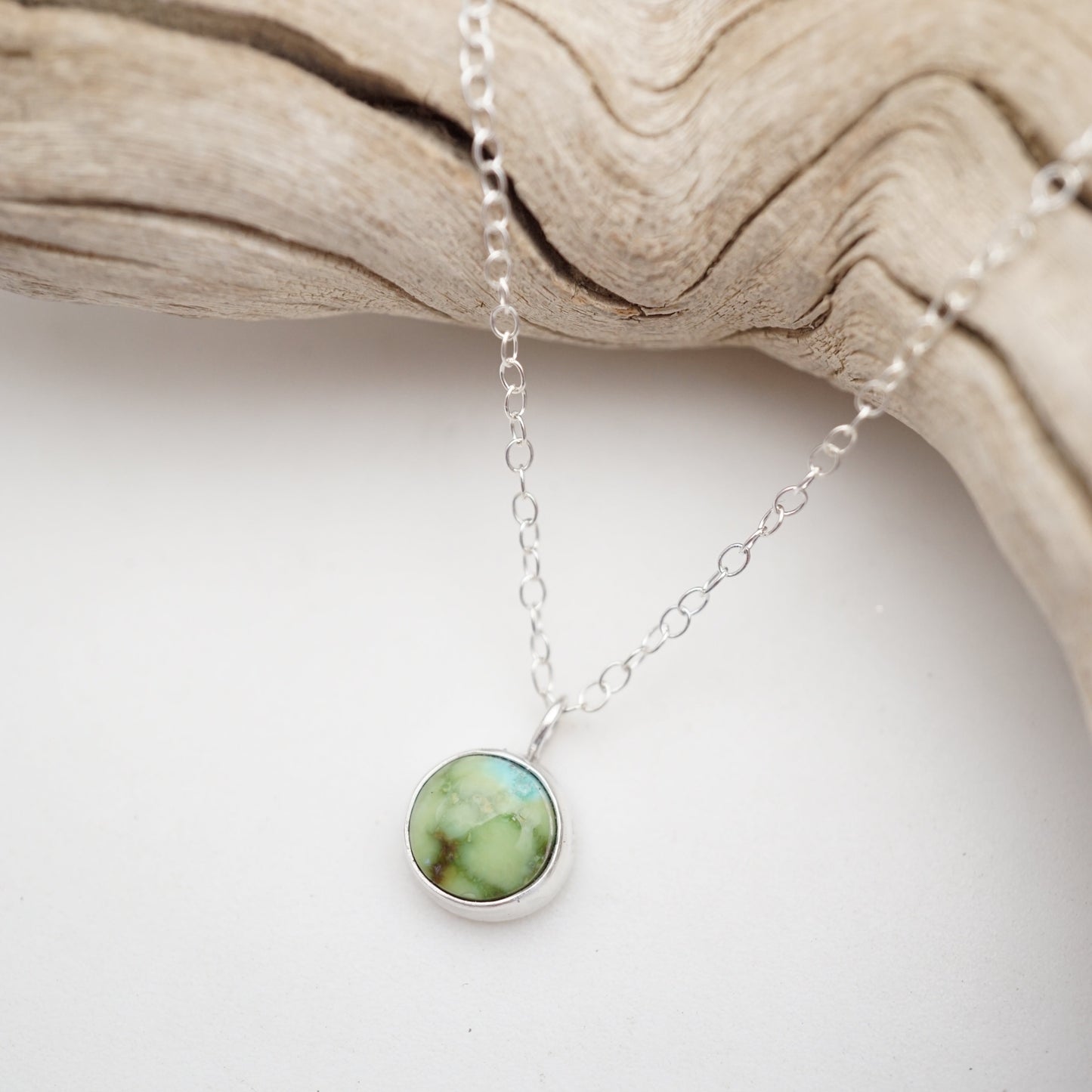 sonoran gold turquoise dainty necklace - 16" chain - Lumenrose