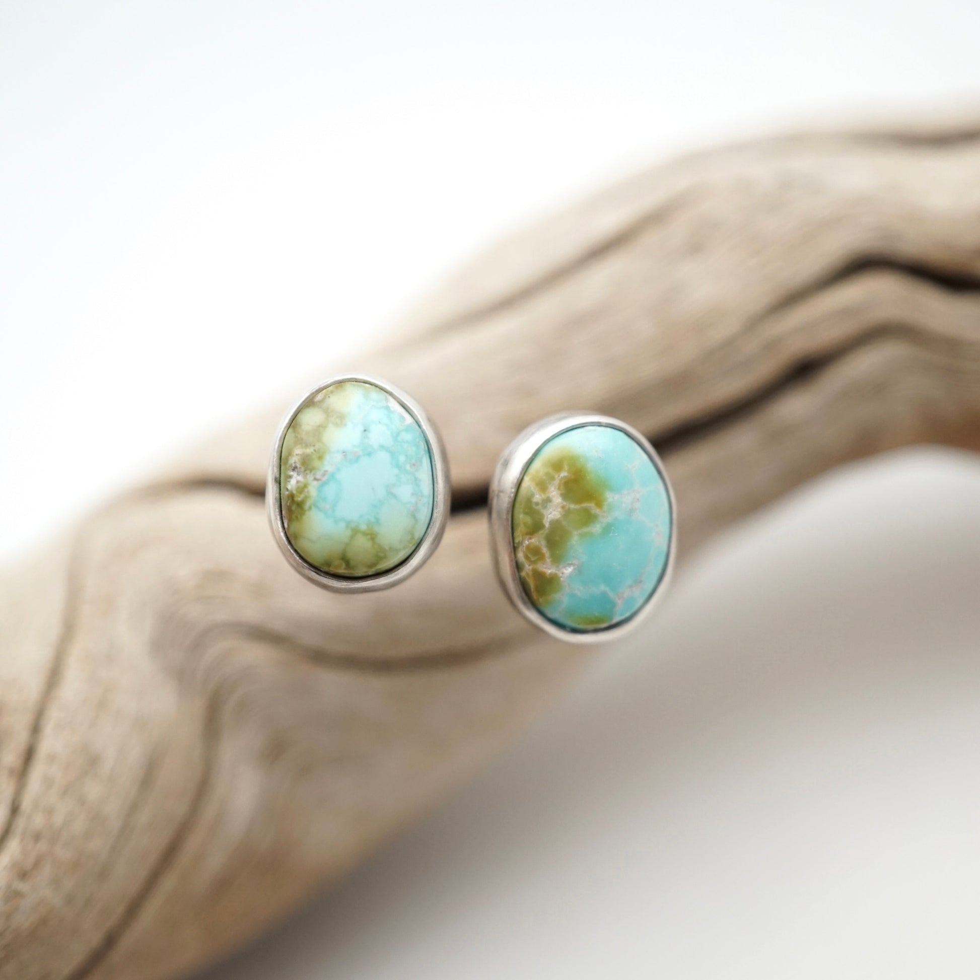 sonoran gold turquoise dainty studs - Lumenrose