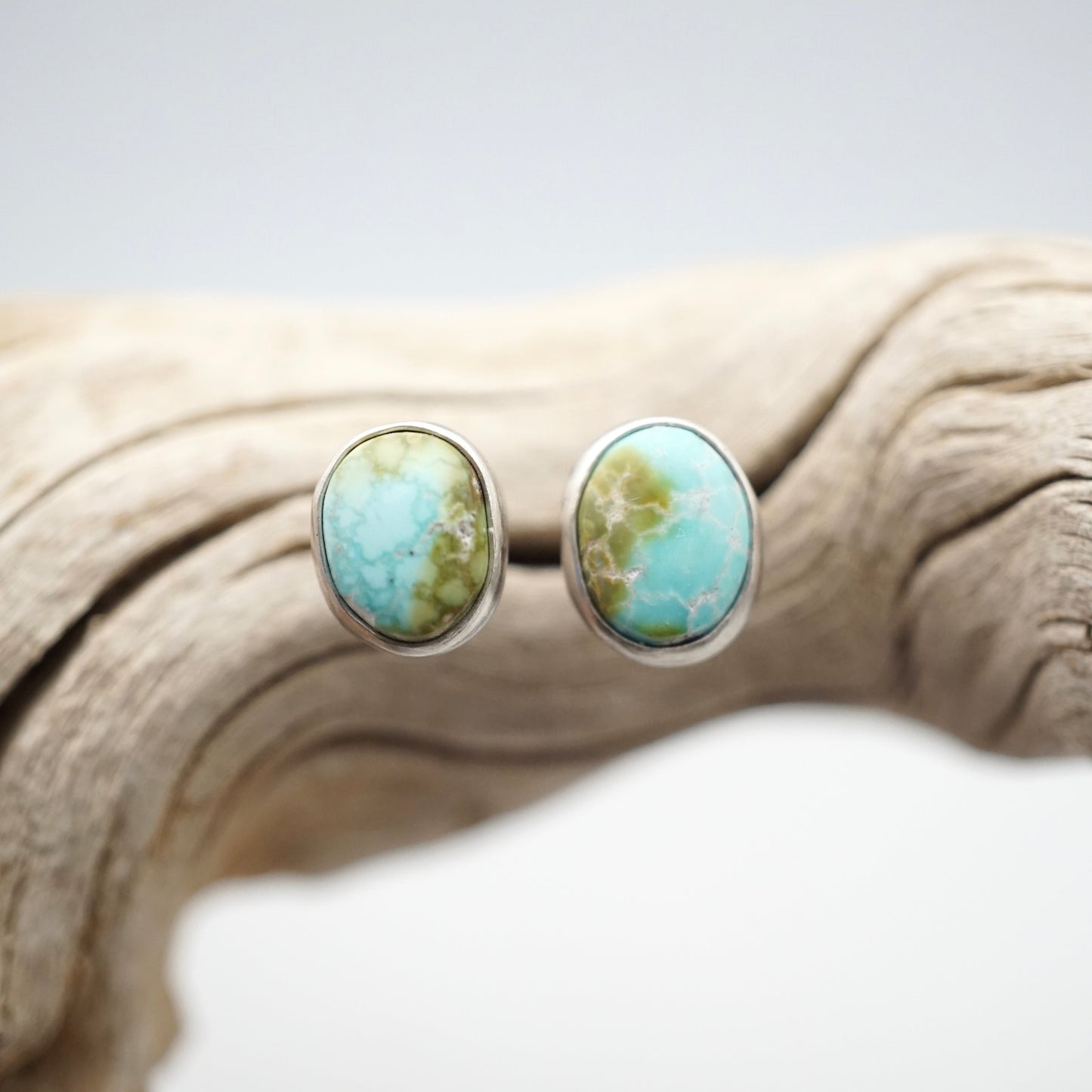 sonoran gold turquoise dainty studs - Lumenrose