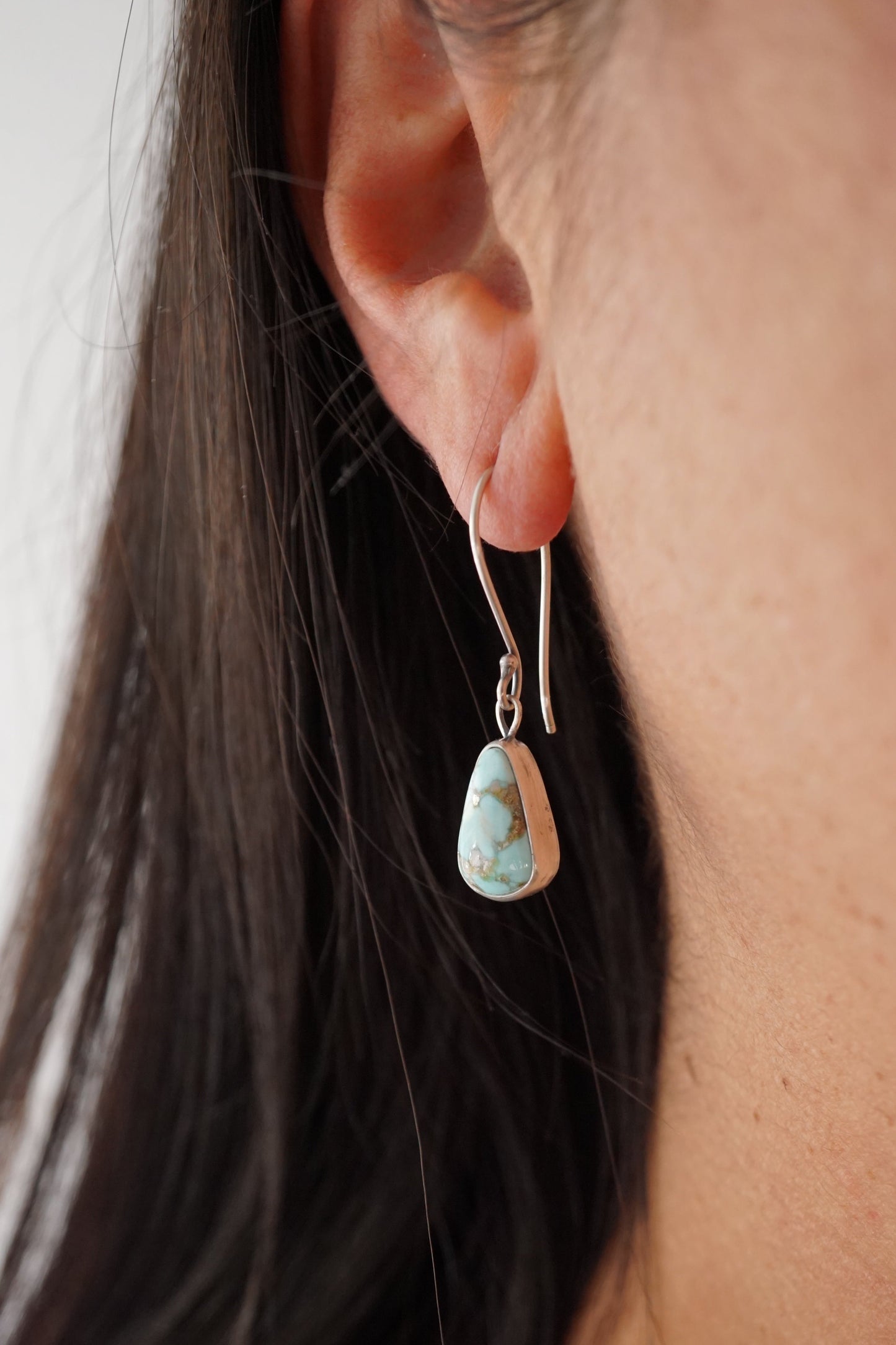 sonoran gold turquoise simple dangle earrings - Lumenrose