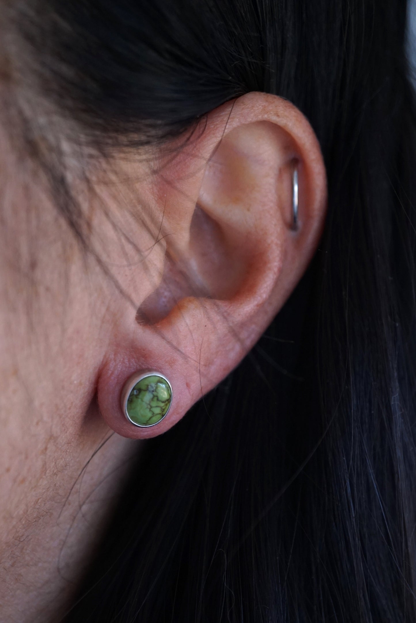 sonoran gold turquoise stud earrings #1 - Lumenrose