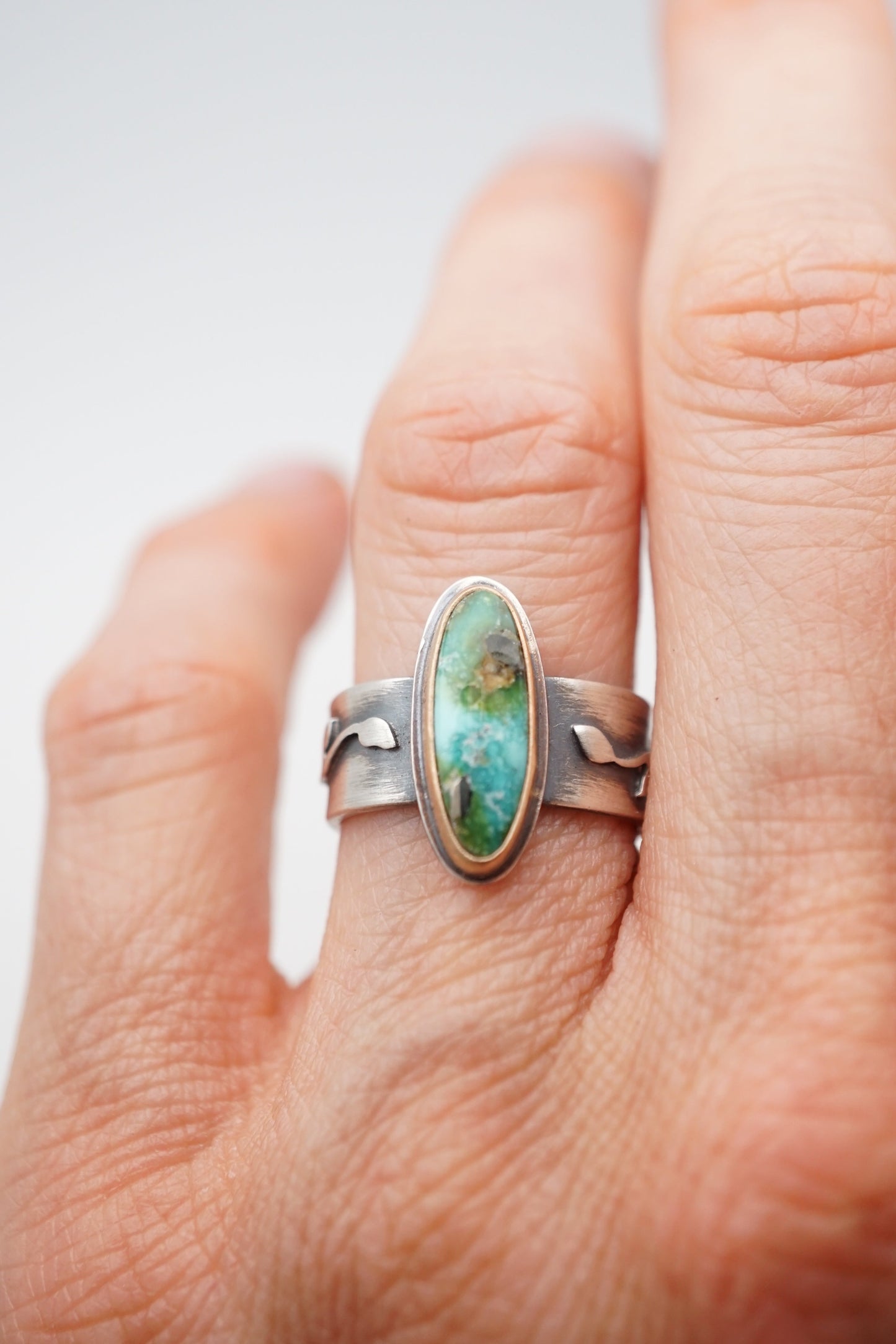 sonoran gold turquoise vine ring - size 5 - Lumenrose