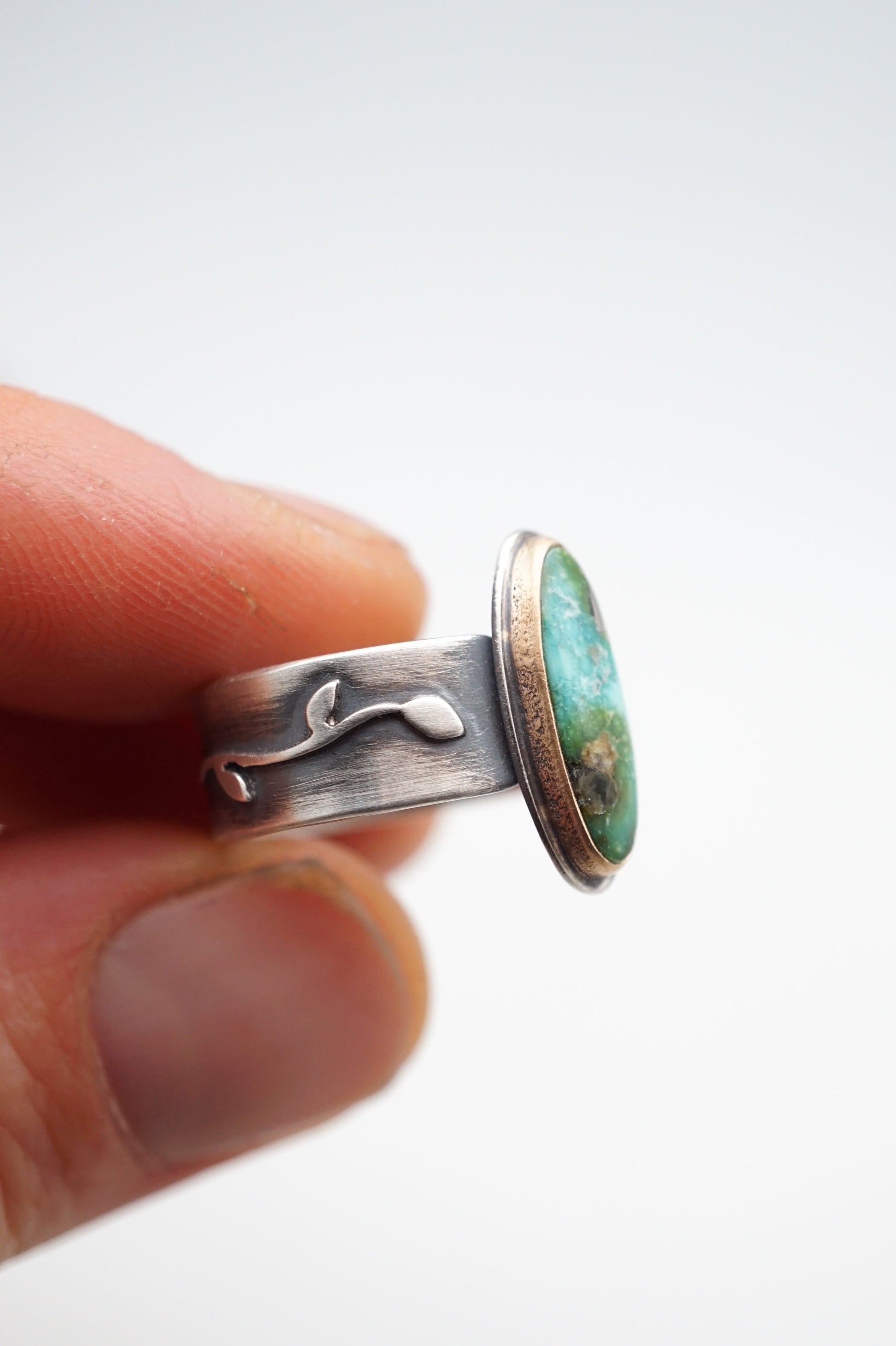 sonoran gold turquoise vine ring - size 5 - Lumenrose