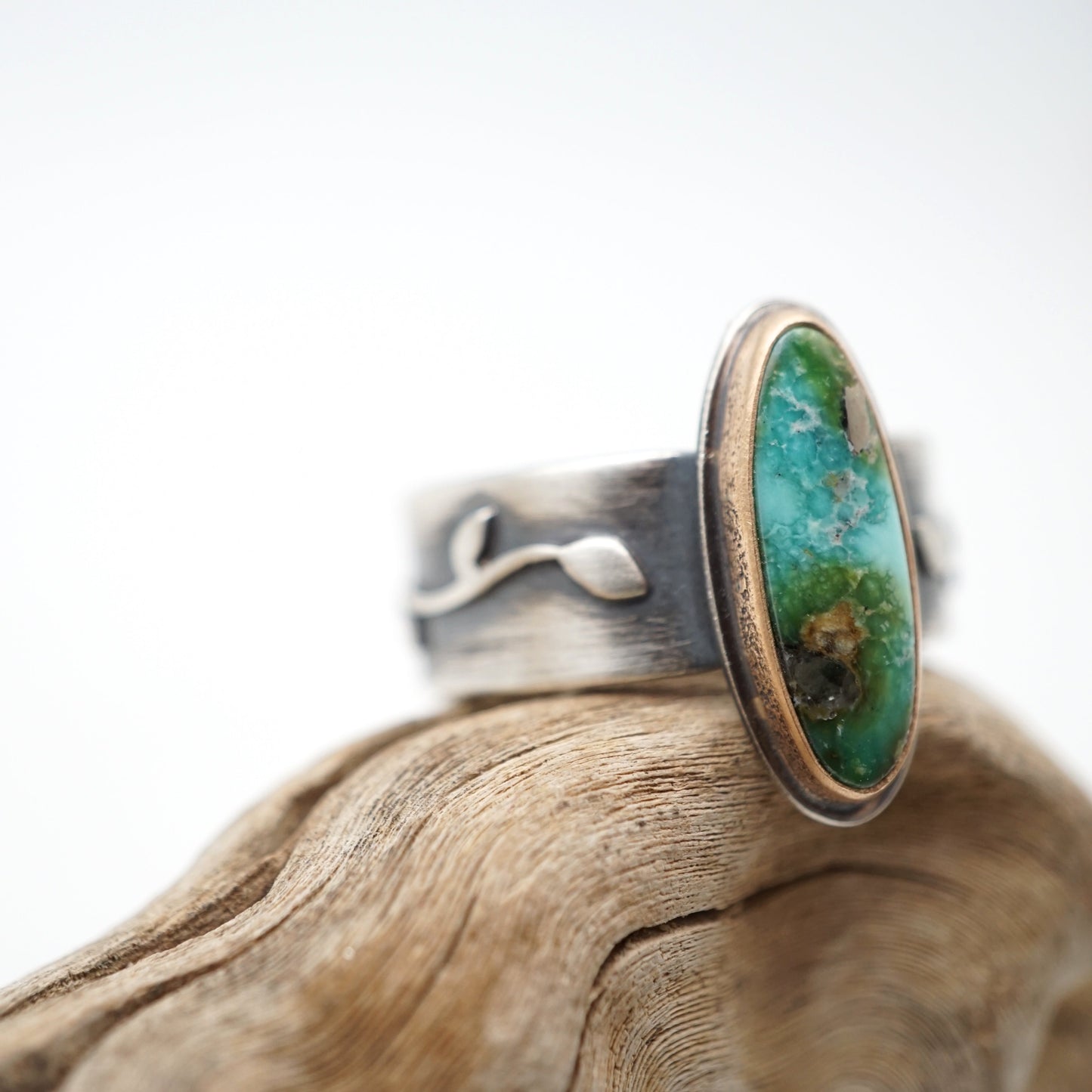 sonoran gold turquoise vine ring - size 5 - Lumenrose