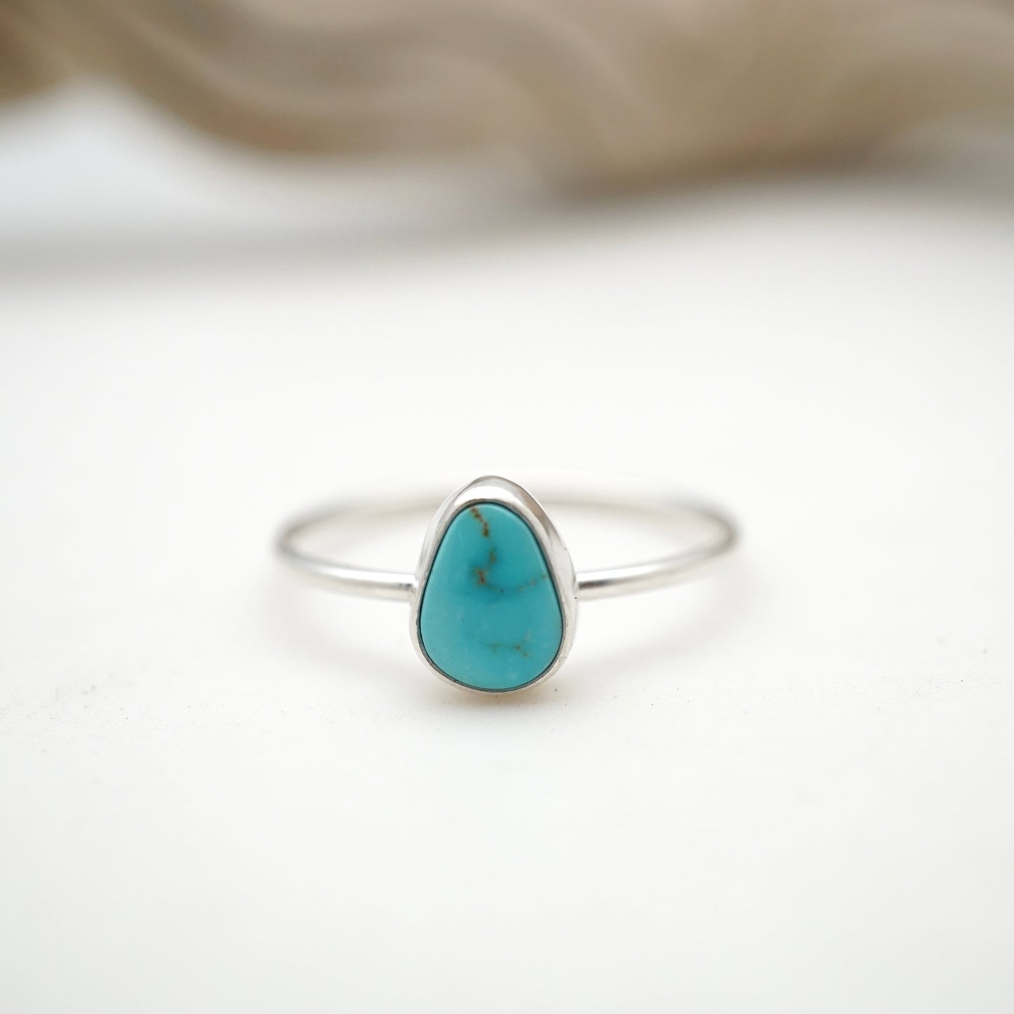 sonoran mountain turquoise simple stacker - size 10 - Lumenrose