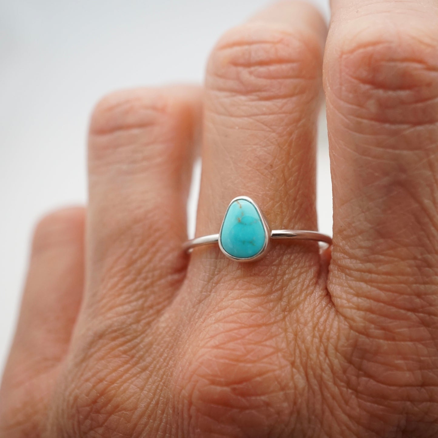 sonoran mountain turquoise simple stacker - size 10 - Lumenrose