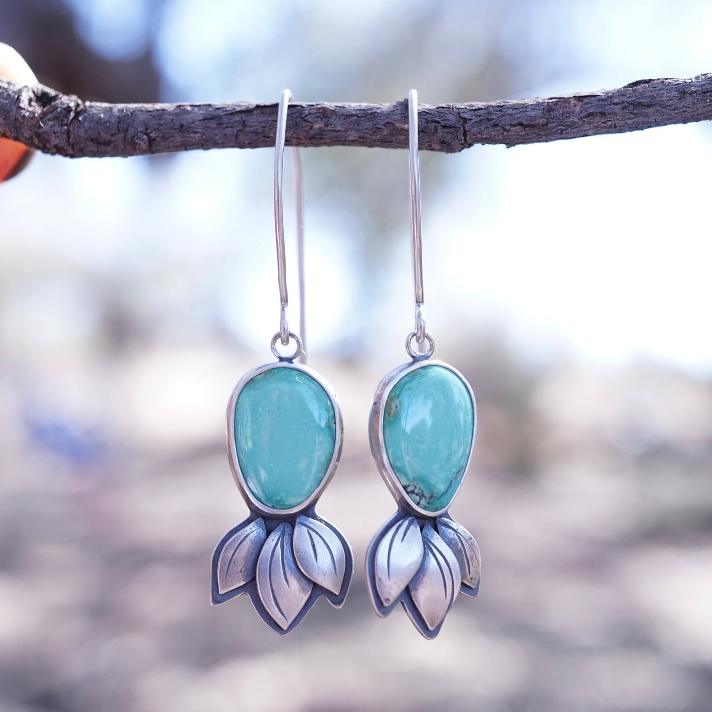 spring leaves dangles - chinese turquoise - Lumenrose