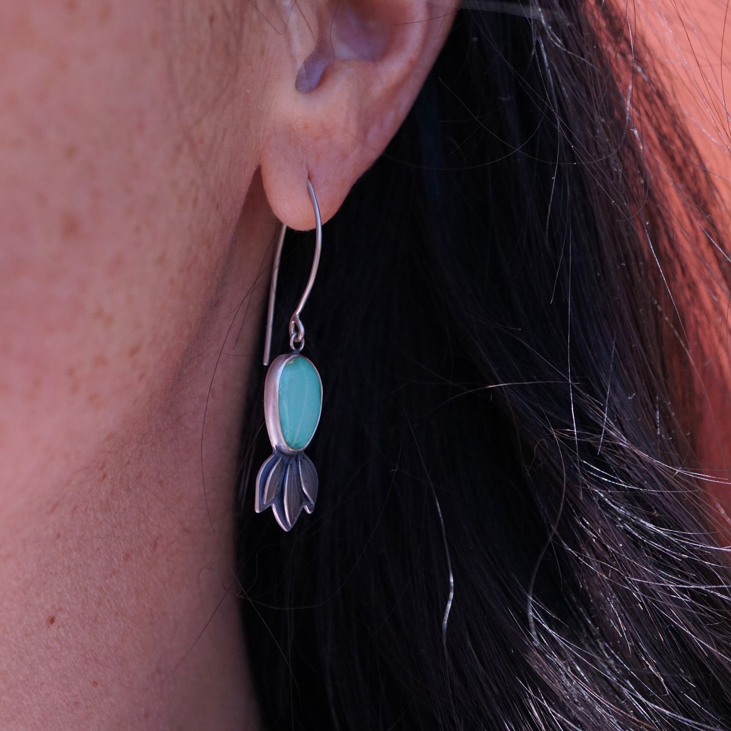 spring leaves dangles - chinese turquoise - Lumenrose