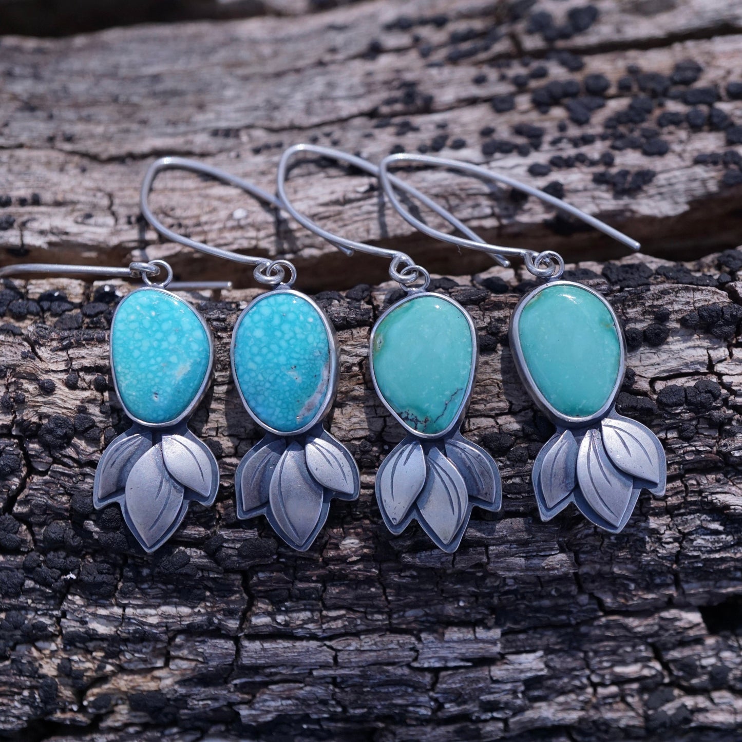 spring leaves dangles - chinese turquoise - Lumenrose