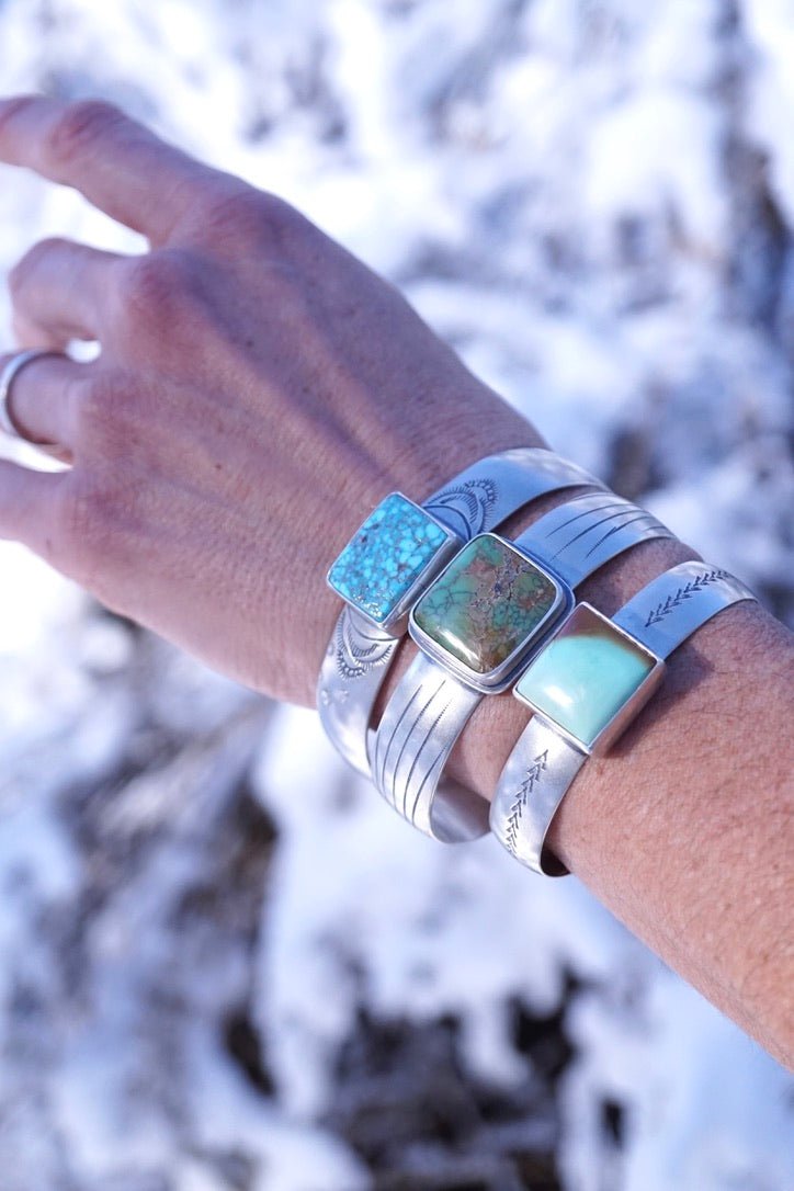 square ombre royston turquoise cuff - Lumenrose