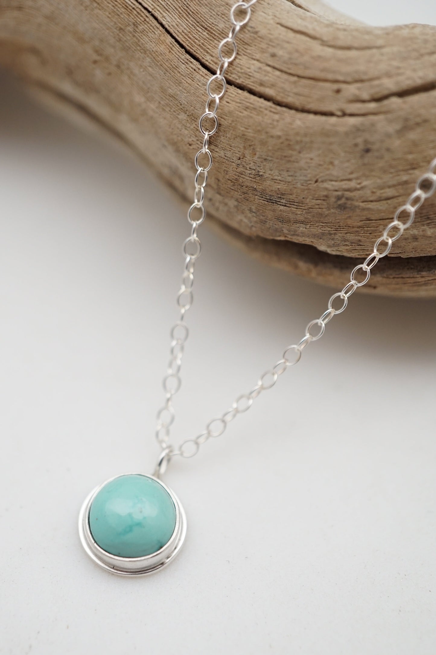 teeny tiny cheyenne turquoise + silver necklace - Lumenrose