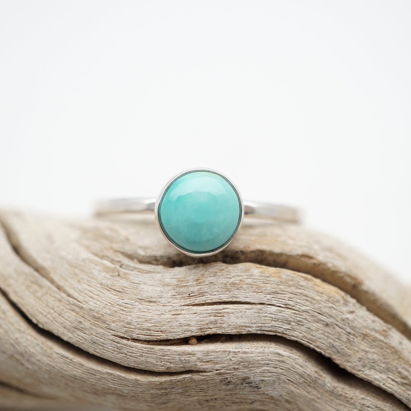 teeny tiny cheyenne turquoise stacking ring - silver - size 9.5 - Lumenrose