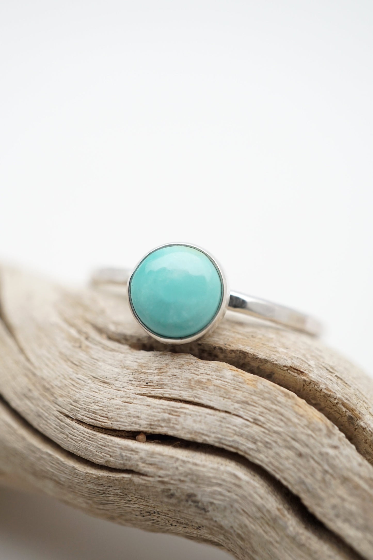 teeny tiny cheyenne turquoise stacking ring - silver - size 9.5 - Lumenrose
