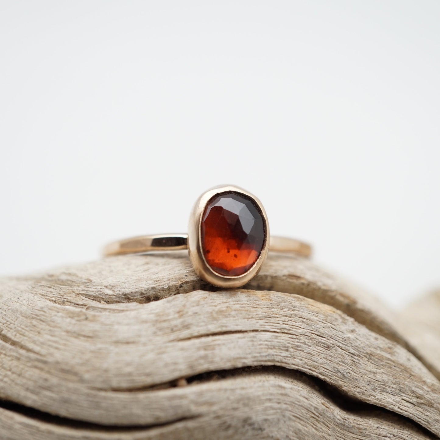 teeny tiny garnet stacking ring - 14k goldfill - size 5.75 - Lumenrose