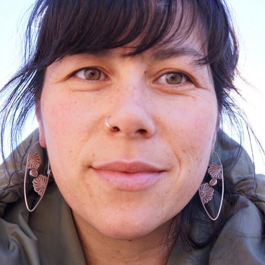 the forever unfurling earrings with extra flowers + guava quartz - Lumenrose