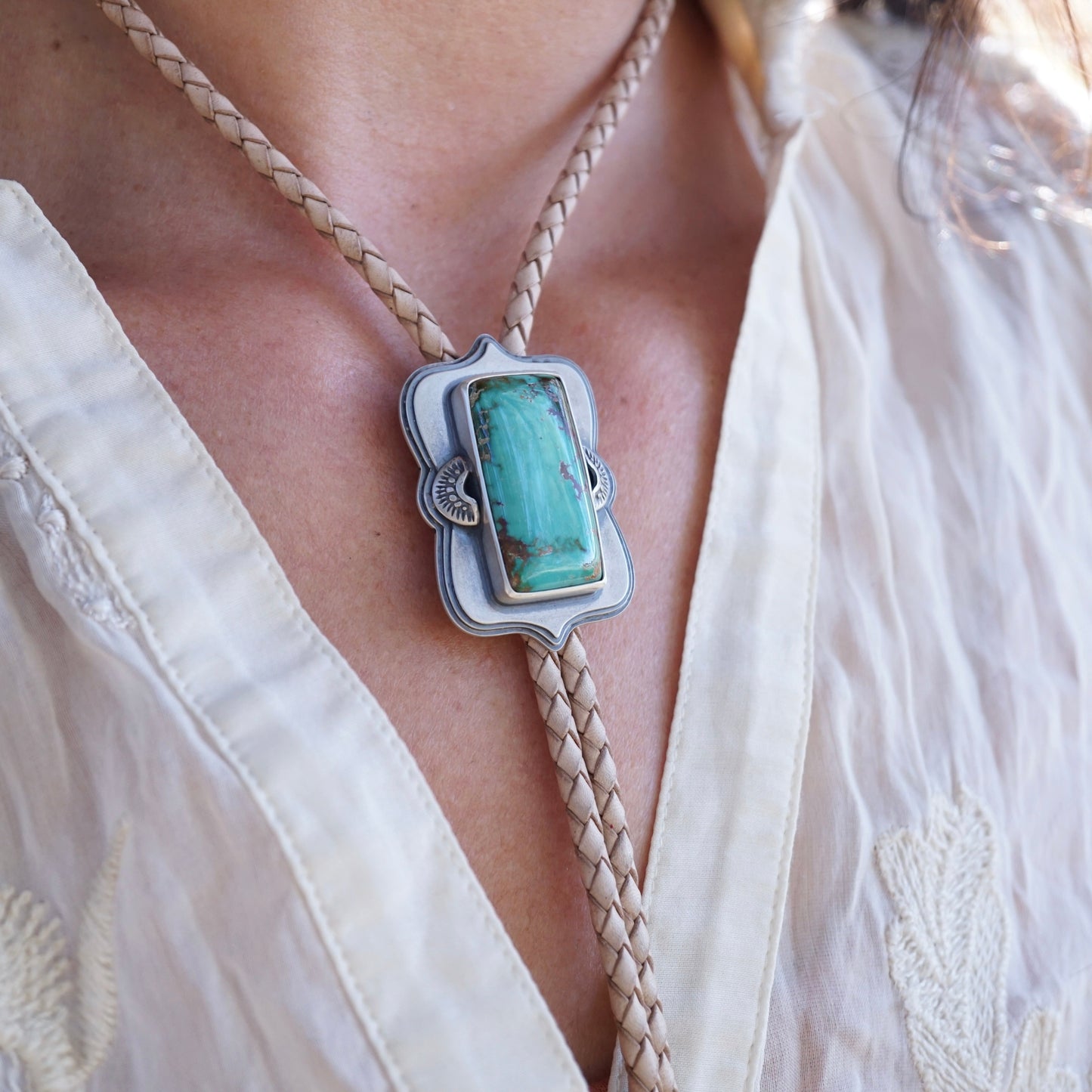 the ultimate high grade royston turquoise bolo tie - Lumenrose