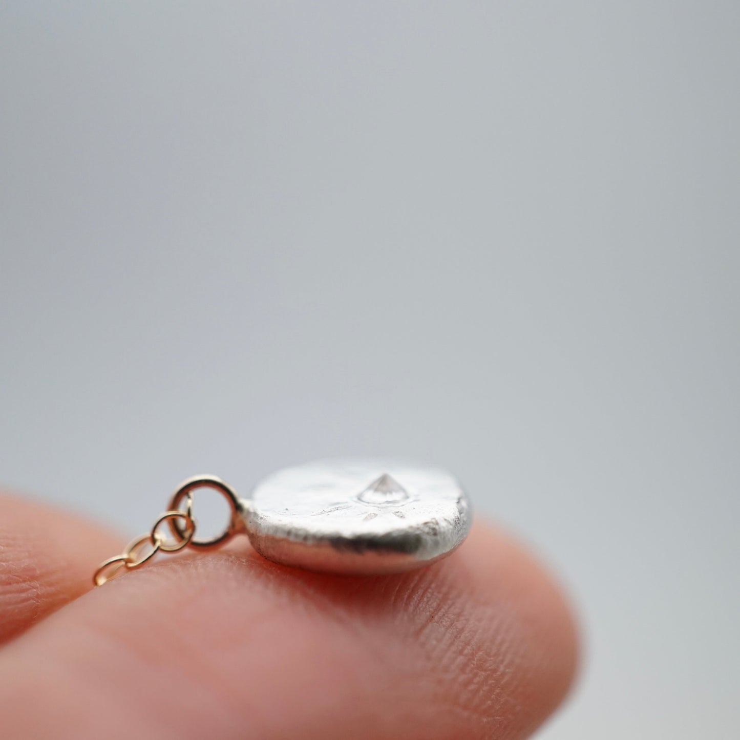 tiny sparkle necklace with white sapphire - Lumenrose