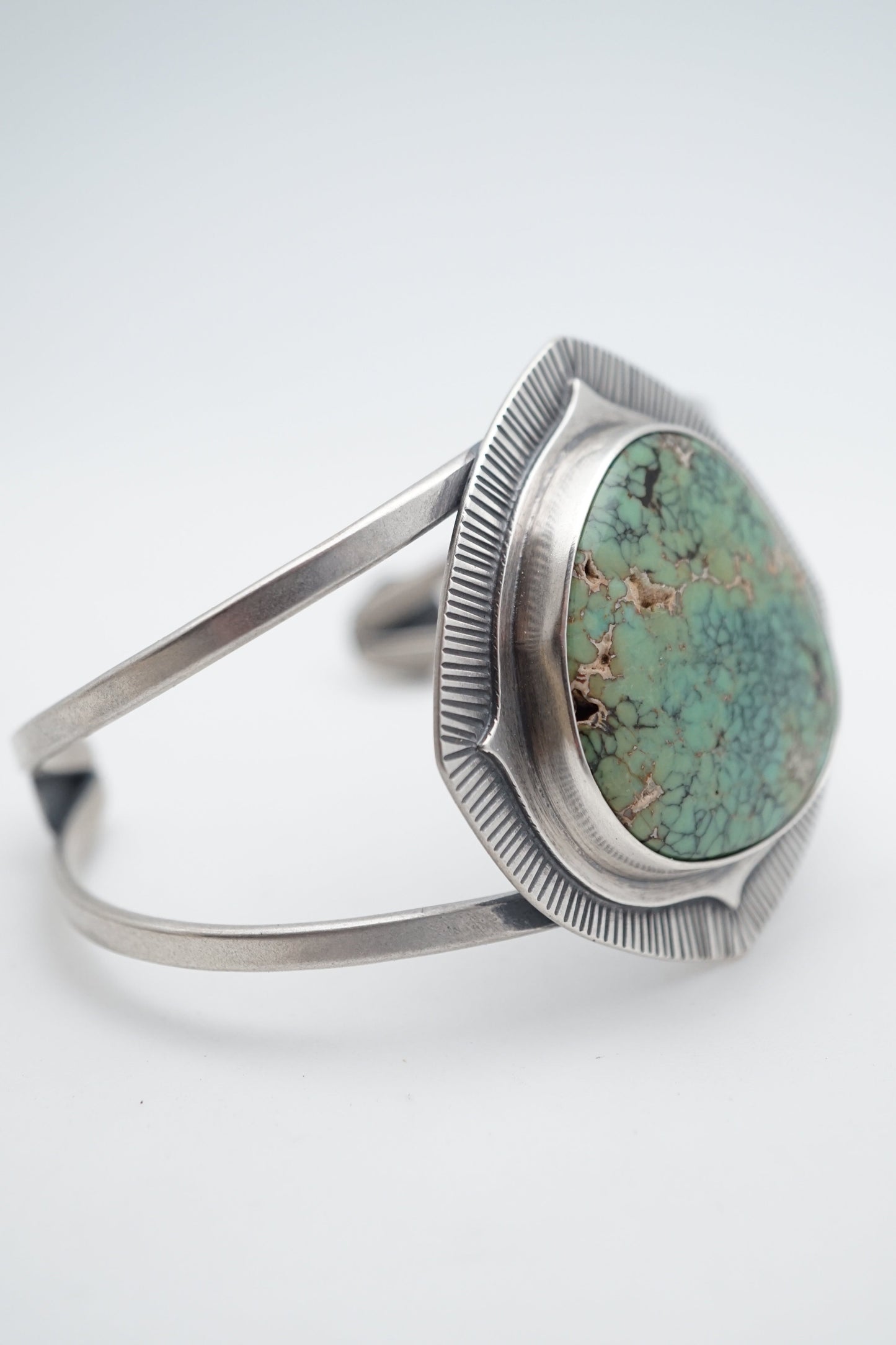 treefrog variscite open band cuff - med - Lumenrose