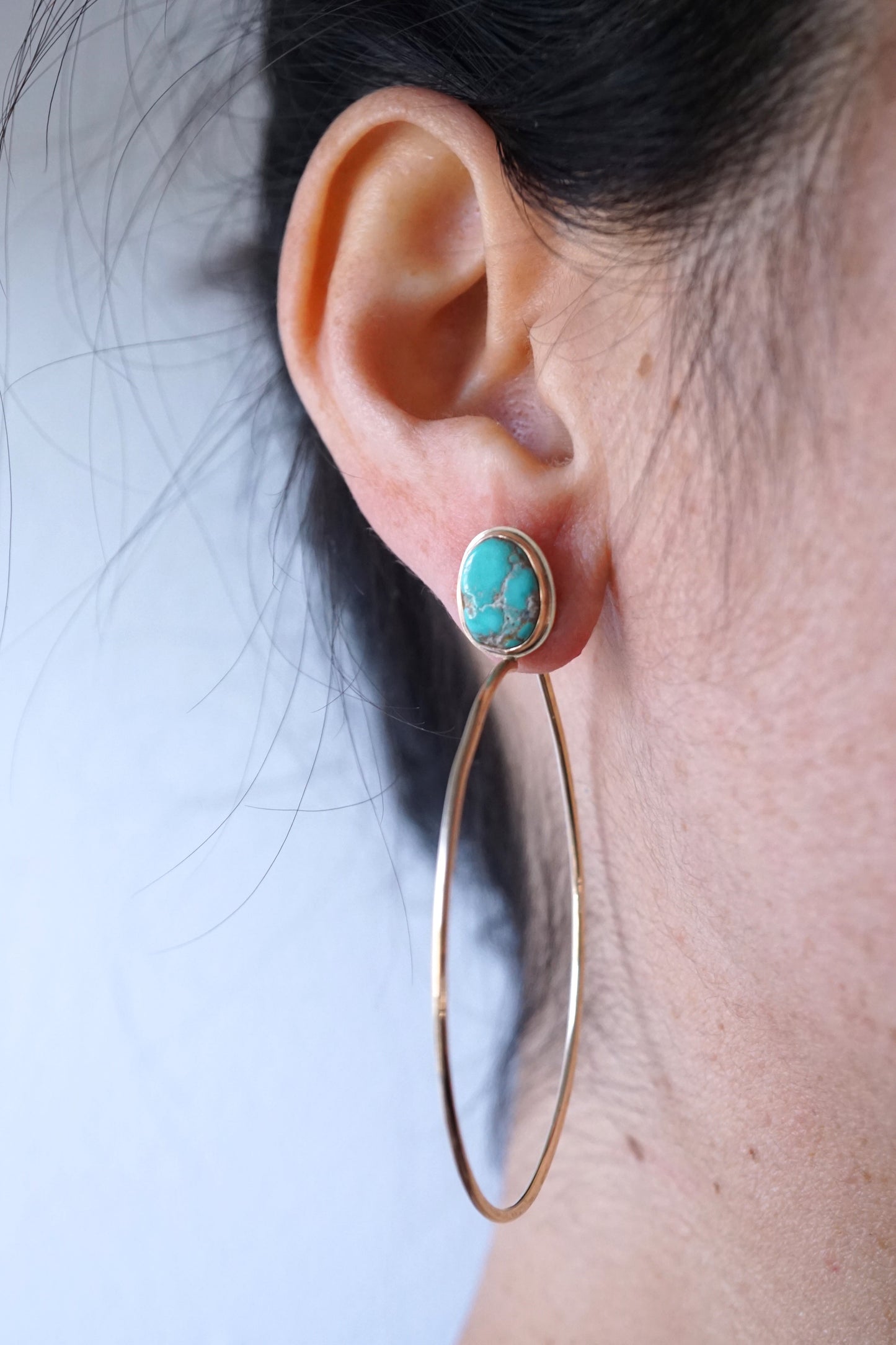 turquoise + 14k goldfill hoops - Lumenrose