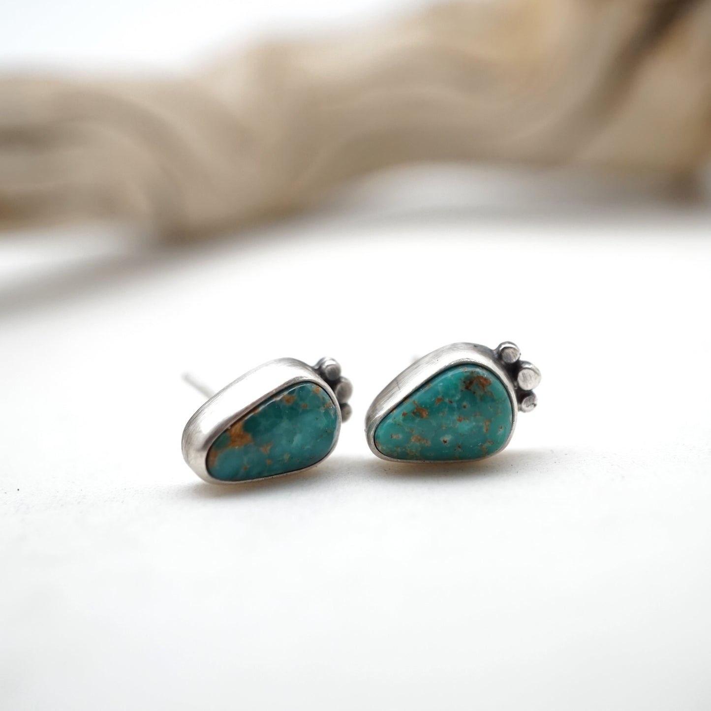 turquoise mountain turquoise raindrop studs - Lumenrose