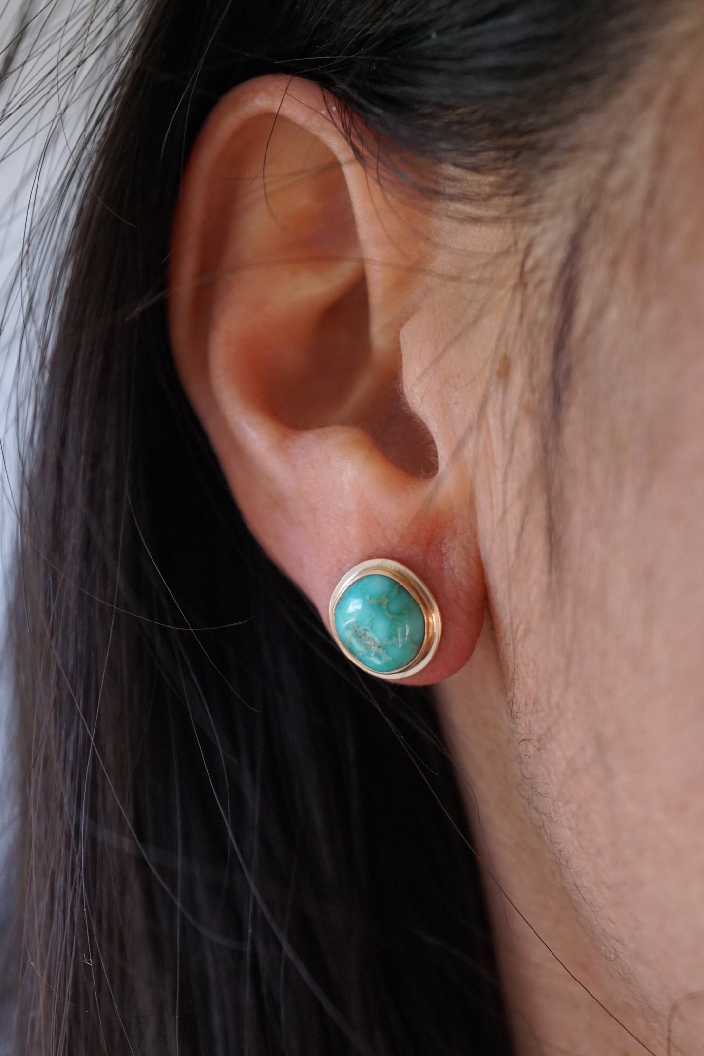 whitewater turquoise + 14k goldfill studs - Lumenrose