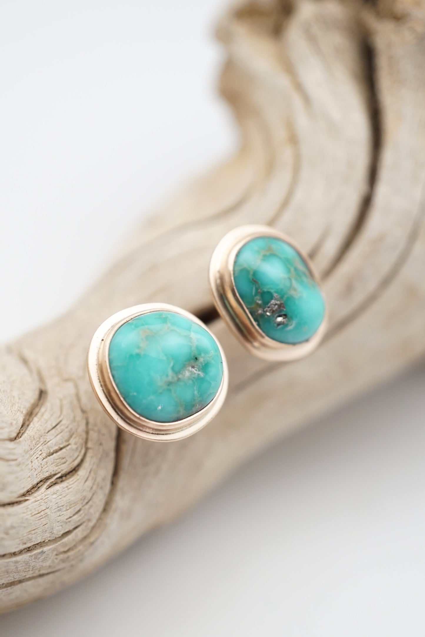 whitewater turquoise + 14k goldfill studs - Lumenrose