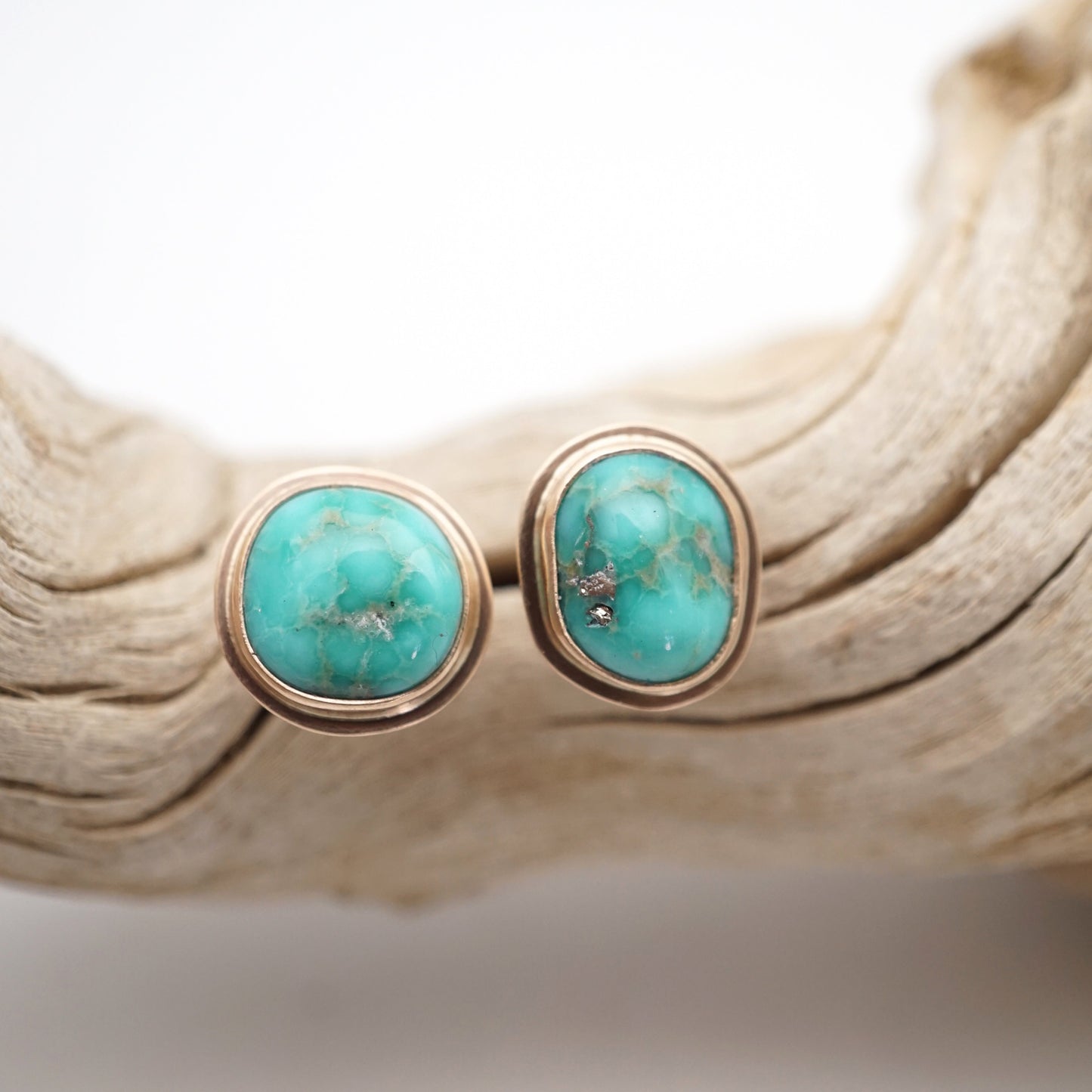 whitewater turquoise + 14k goldfill studs - Lumenrose