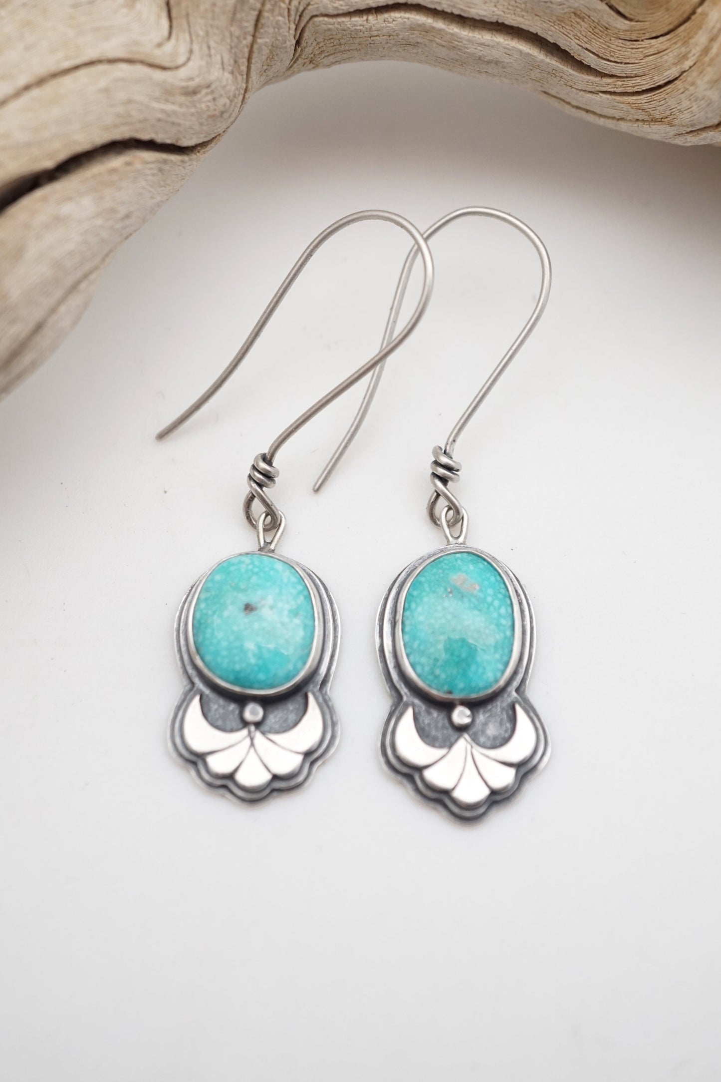 whitewater turquoise crescent dangles - Lumenrose