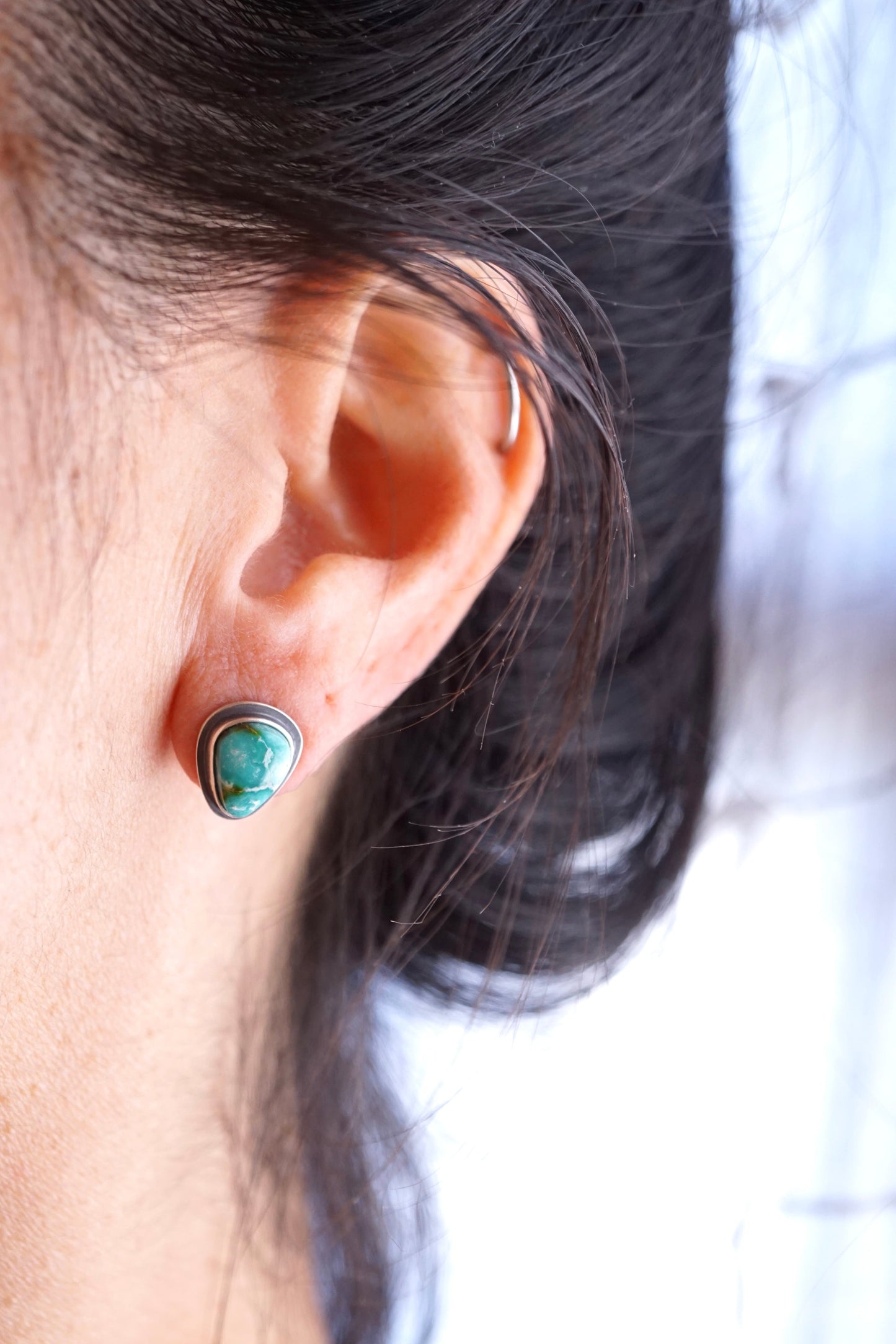whitewater turquoise droplet studs - Lumenrose