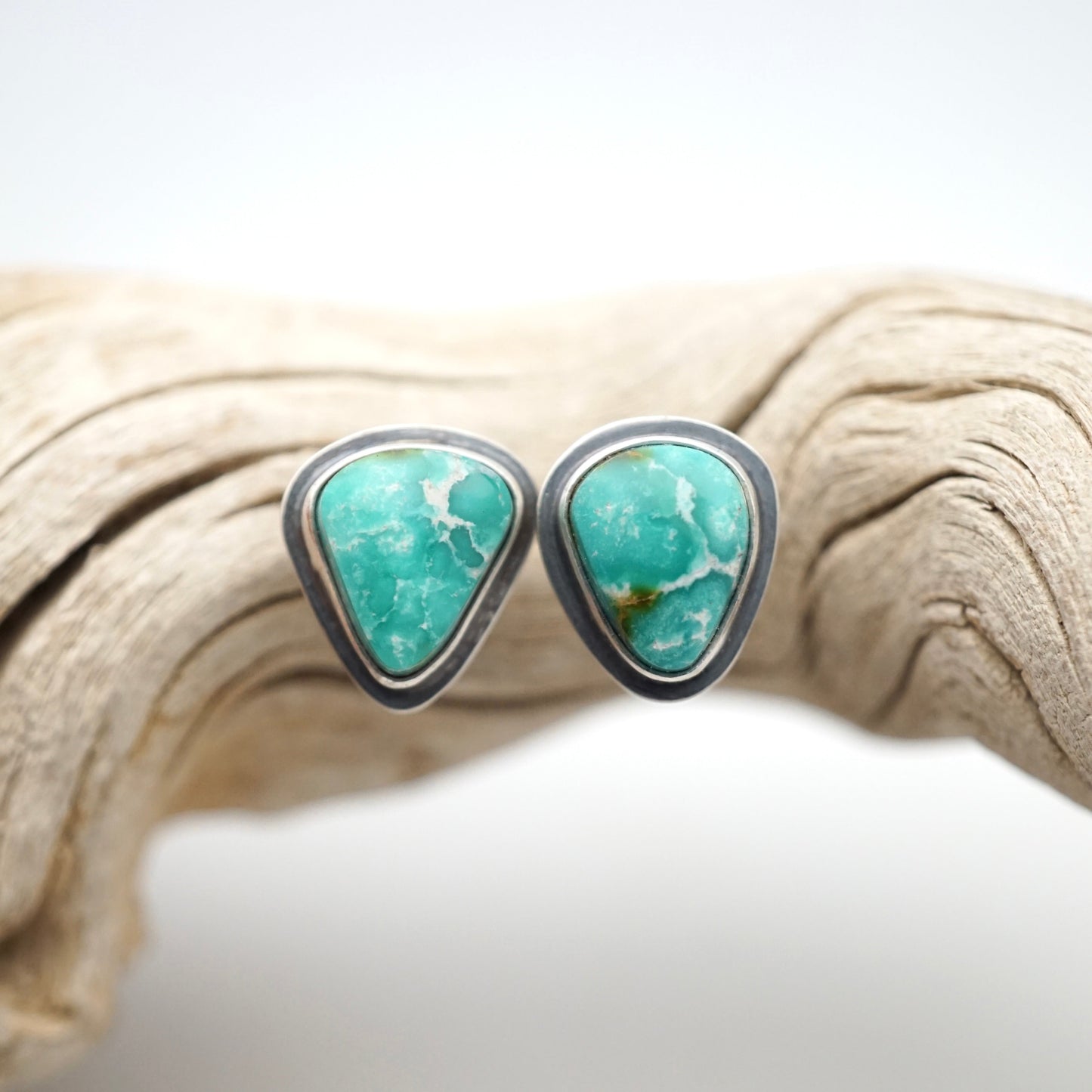whitewater turquoise droplet studs - Lumenrose