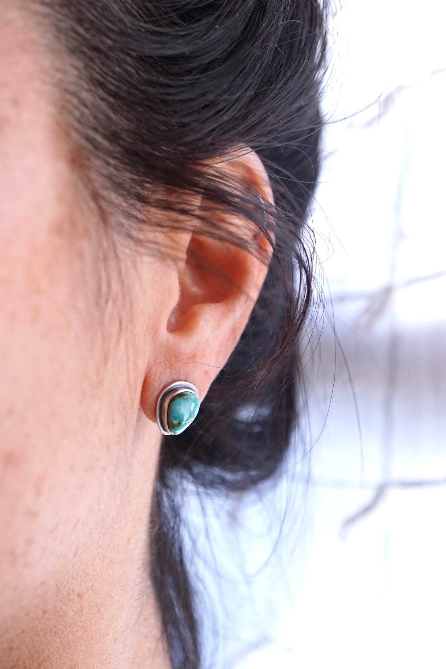 whitewater turquoise droplet studs - Lumenrose
