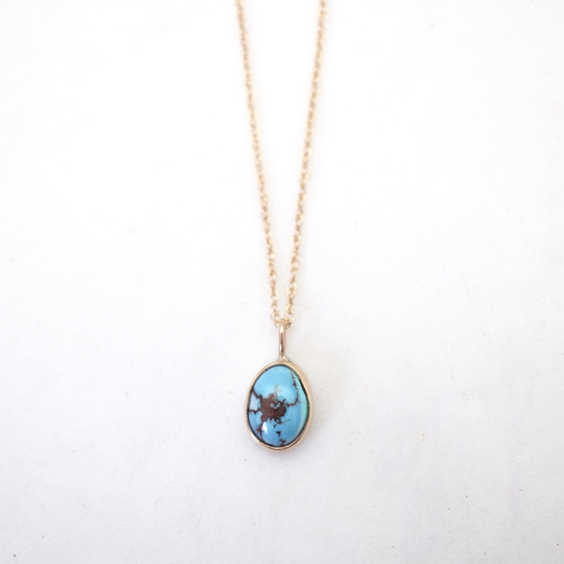 14k GOLD necklace with tiny lavender turquoise - Lumenrose