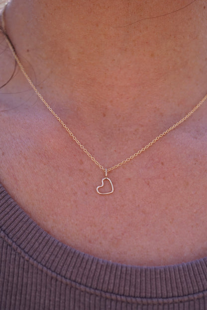 tiny heart necklace in 14k goldfill