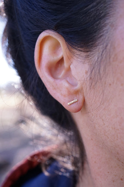 tiny 14k goldfill bar studs