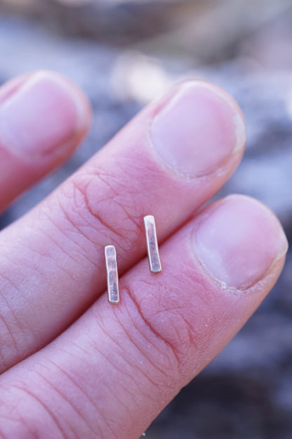 tiny 14k goldfill bar studs