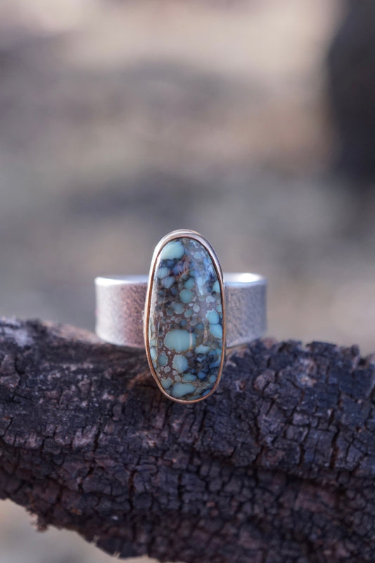 poseidon variscite ring with 14k goldfill bezel - size 7.25