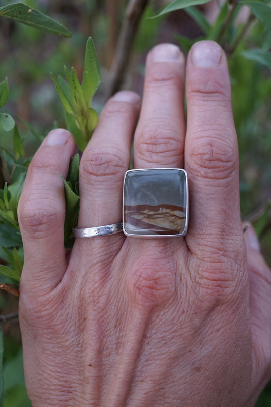 oregon landscape jasper ring with 🤍 band - 9.25/9.5