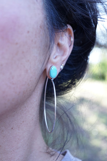 lumenrose hoops with cloud mountain in sterling silver