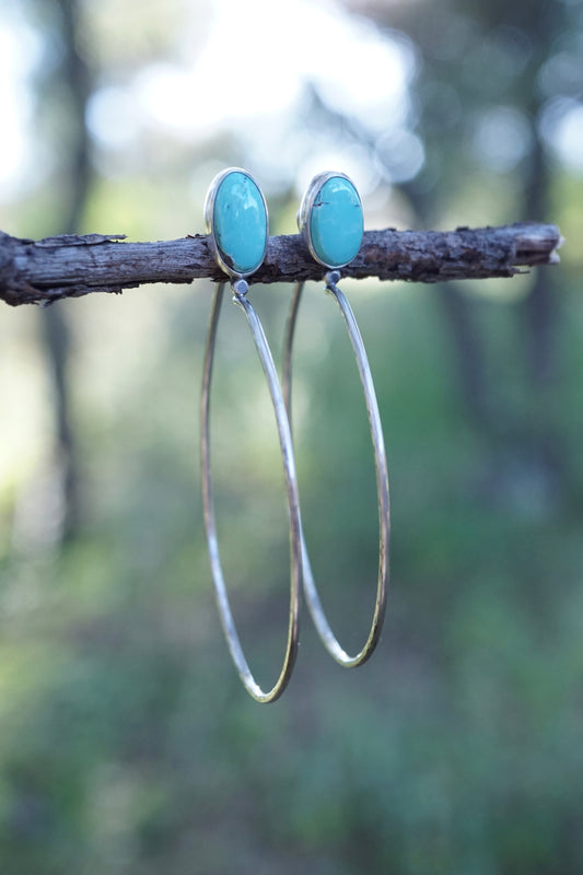 lumenrose hoops with cloud mountain in sterling silver