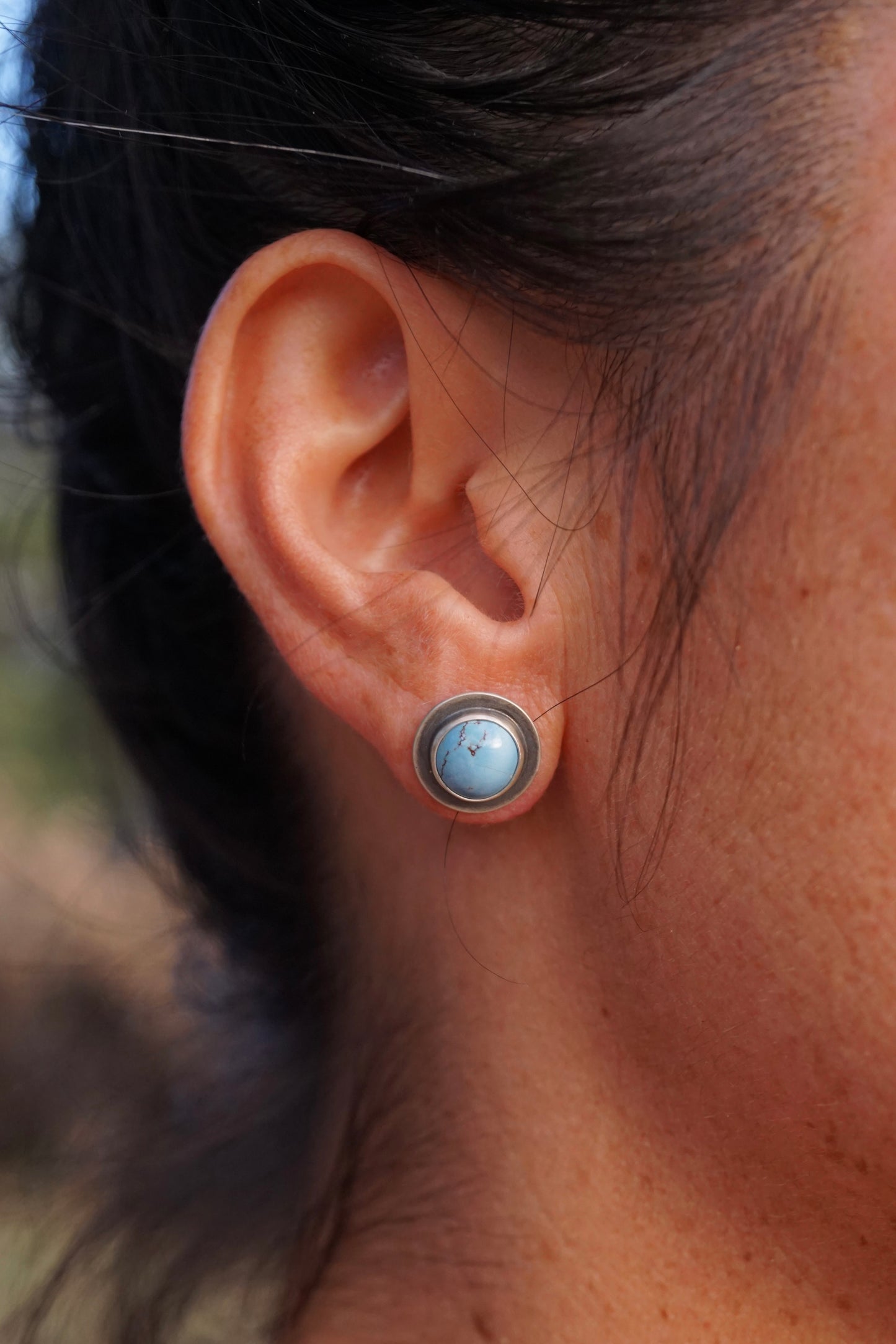 lavender turquoise orb studs