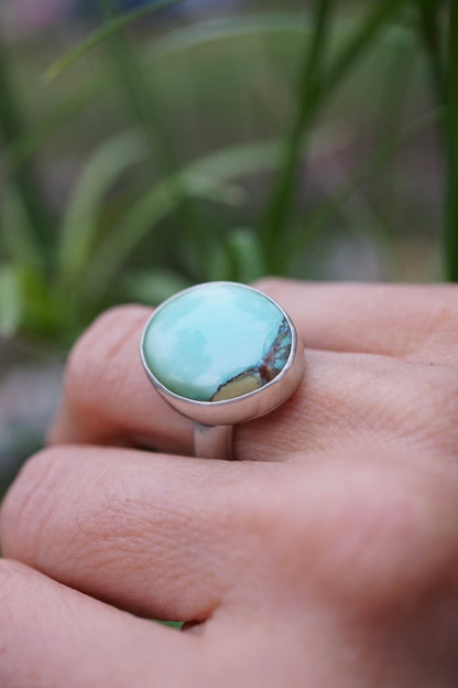sky blue chinese turquoise ring - size 6