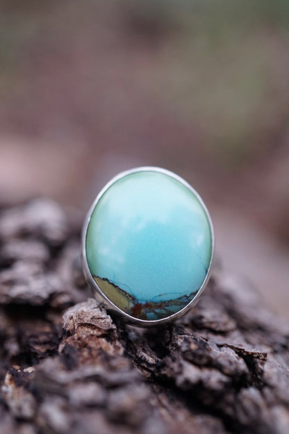 sky blue chinese turquoise ring - size 6