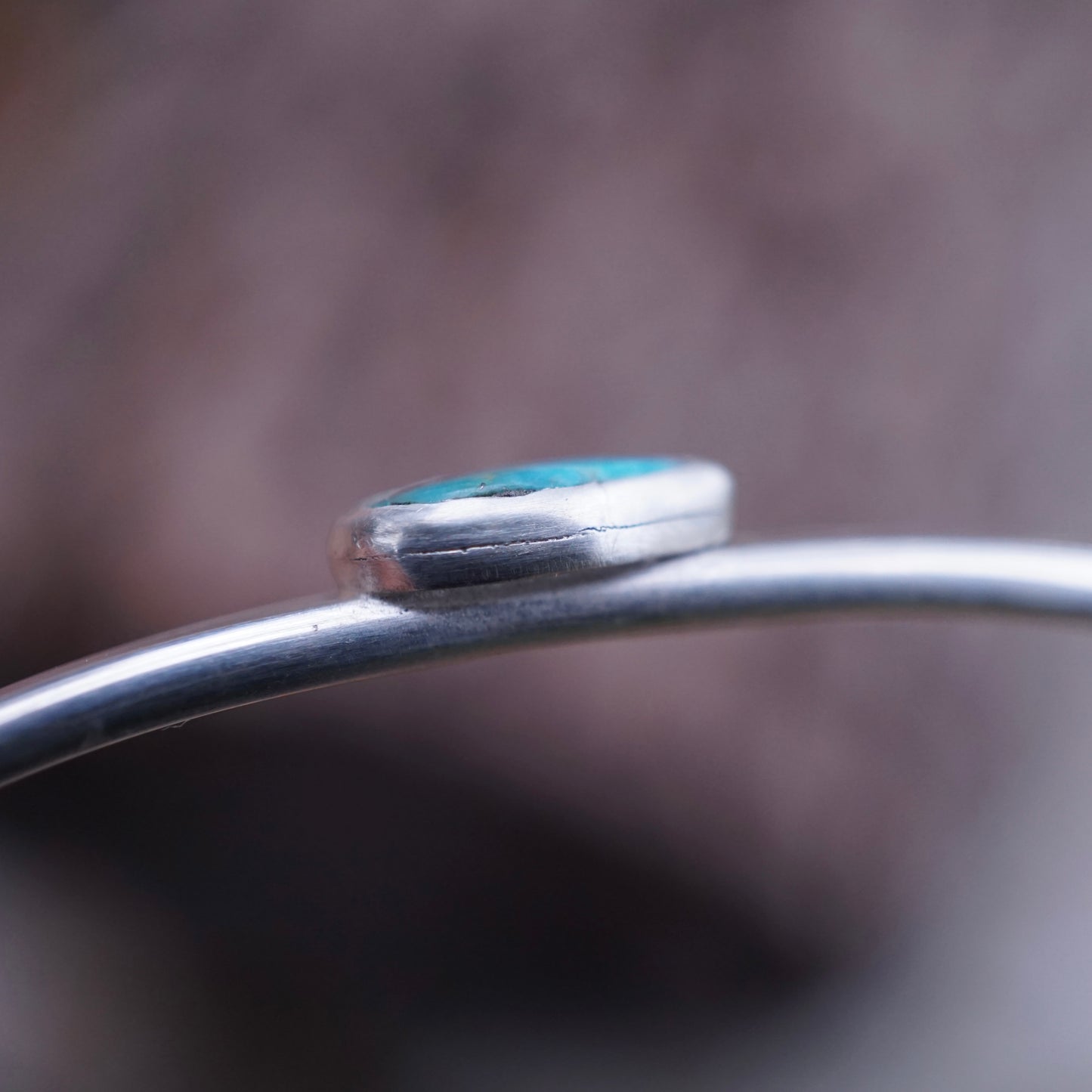 silver and turquoise teardrop cuff - REDUCED FOR FLAWS