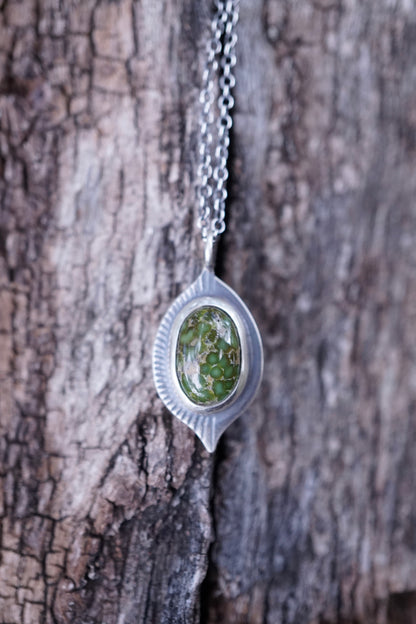 deep green sonoran turquoise dainty necklace