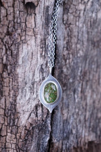 deep green sonoran turquoise dainty necklace