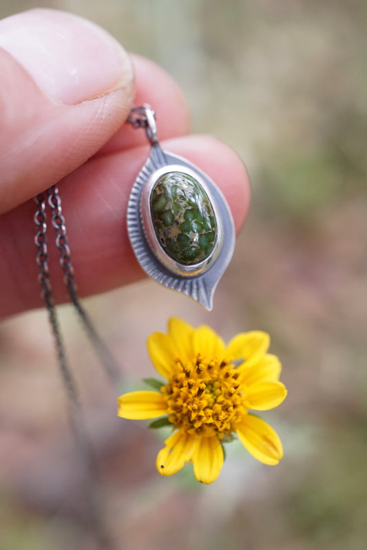 deep green sonoran turquoise dainty necklace