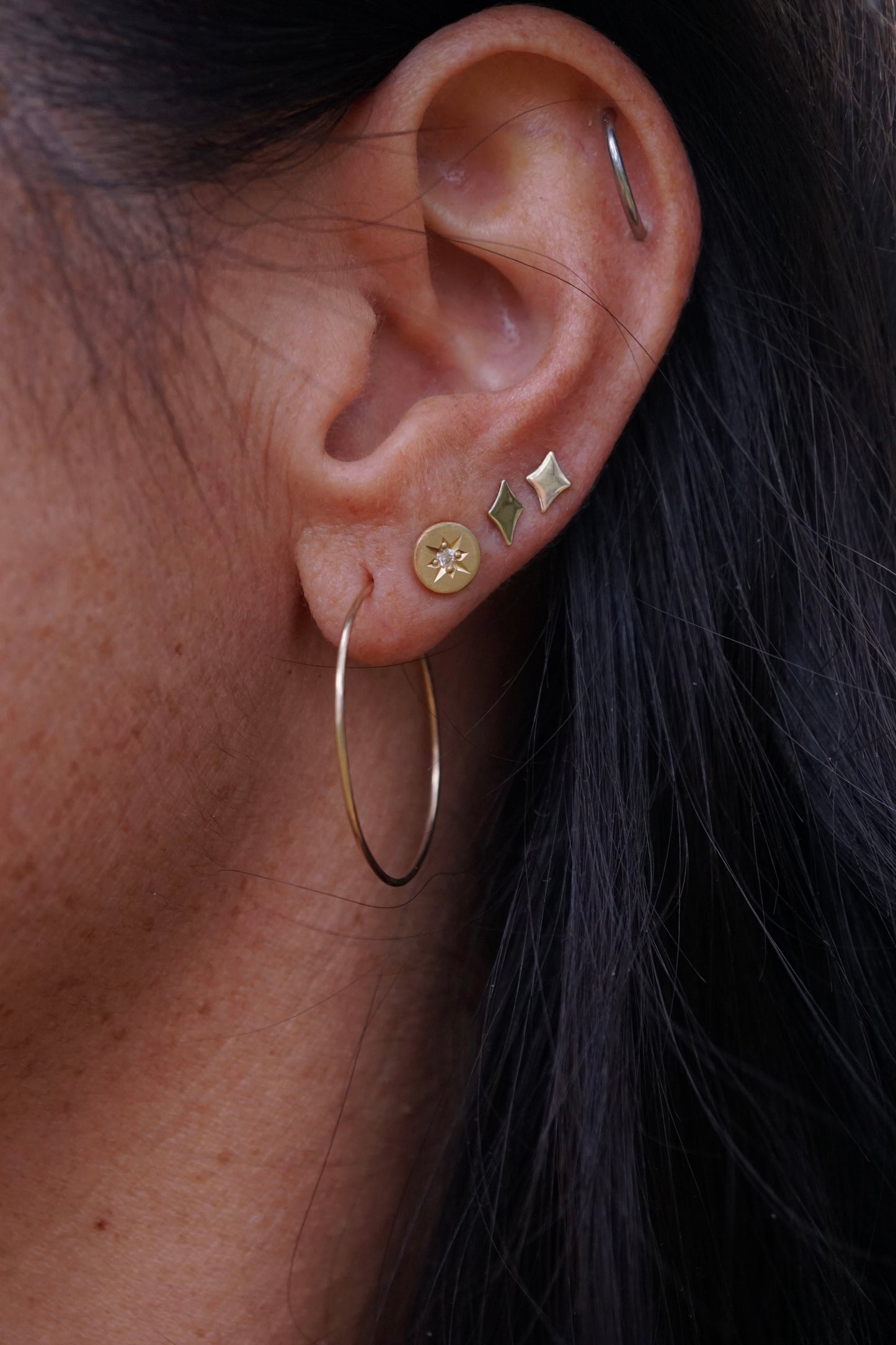 14k gold teeny sparkle studs